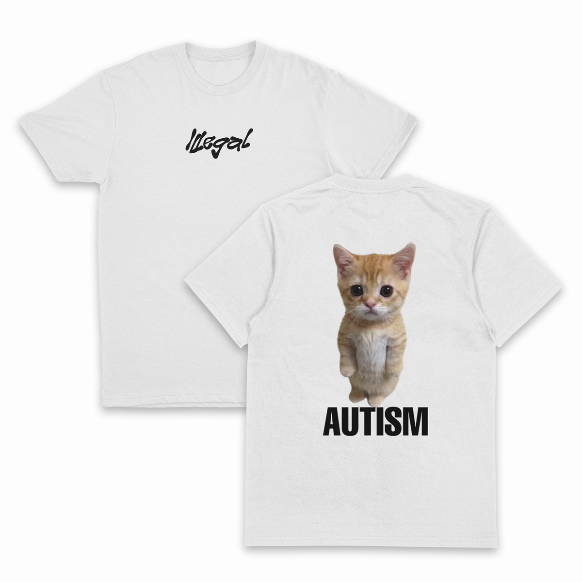 Autism Cat T-Shirt (Backprint)