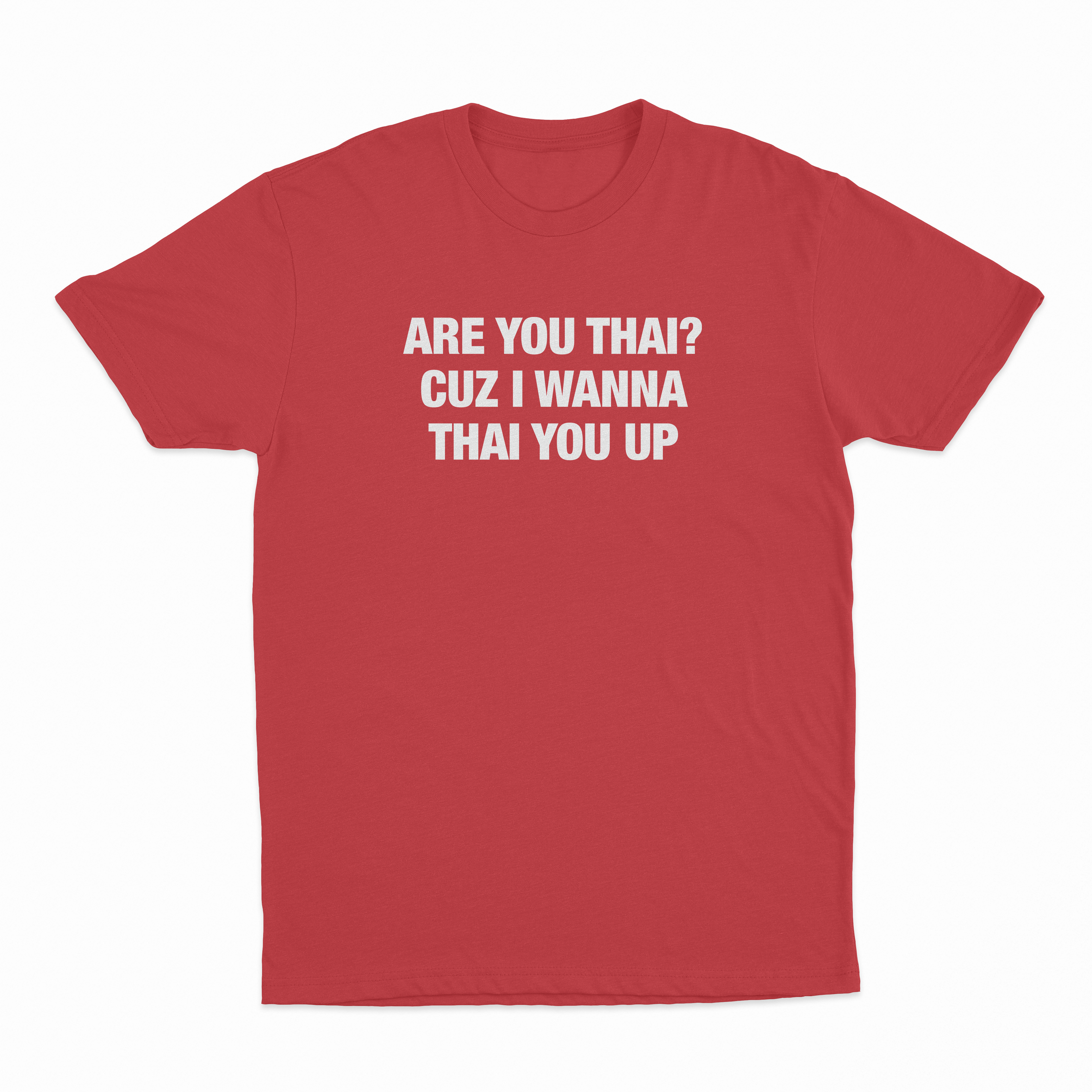 Are You Thai Cuz I'm Wanna Thai You Up Text Only T-Shirt