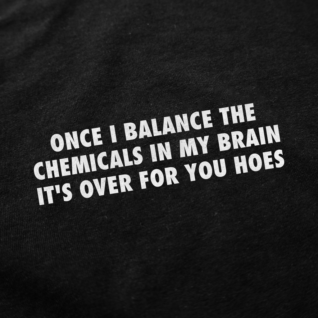 Once I Balance The Chemicals In My Brain It's Over For You Hoes T-Shirt